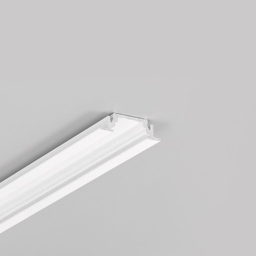 Profilé en aluminium 1m GROOVE10 BC/UX - Blanc laqué, encastré, rail LED