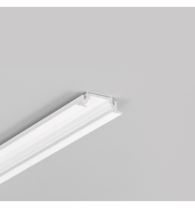 Profilé en aluminium 1m GROOVE10 BC/UX - Blanc laqué, encastré, rail LED