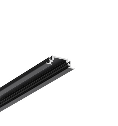 Profilé en aluminium 2m GROOVE10 BC/UX - Anodisé noir, encastré, rail LED