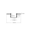Profilé PVC 50x12 pour encastrement - 1 mètre, blanc, avec couvercle blanc laiteux