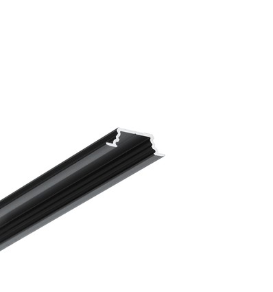 Profilé alu 2m GROOVE10.V2 A1C/U - Noir anodisé, encastré, rail LED