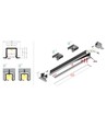 Profilé en aluminium 1m SMART-IN10 AC2/Z - Blanc laqué, encastré, rail LED