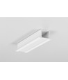 Profilé en aluminium 1m SMART-IN16 BC3/U4 - Blanc laqué, encastré, rail LED