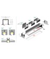 Profilé en aluminium 2m SMART-IN16 BC3/U4 - Blanc laqué, encastré, rail LED
