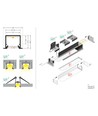 Profilé en aluminium LINEA-IN20 EE7F/U7 1m - Anodisé, encastré, rail LED