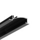 Profilé en aluminium 1m FLAT8 H/UX - Noir anodisé, encastré, rail LED