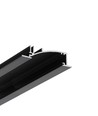 Profilé en aluminium 1m FLAT8 H/UX - Noir anodisé, encastré, rail LED