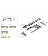 Profilé en aluminium 1m FLAT8 H/UX - Noir anodisé, encastré, rail LED