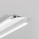 Profilé en aluminium 2m FLAT8 H/UX - Blanc laqué, encastré, rail LED
