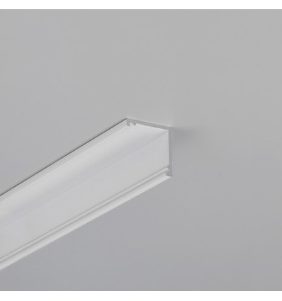 Profilé en aluminium 1m CABI12 DUO E - Blanc laqué, angle, rail LED