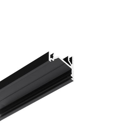 Profilé en aluminium 2m CORNER12.V2 EF/U - Coin, anodisé noir, rail LED