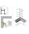 Profilé aluminium 2m FRAME14 BC/Q - Laqué blanc, encastrable, rail LED