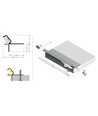 Profilé en aluminium 2m GLOW12 DOWN A1C - Aluminium brut, encastrable, rail LED