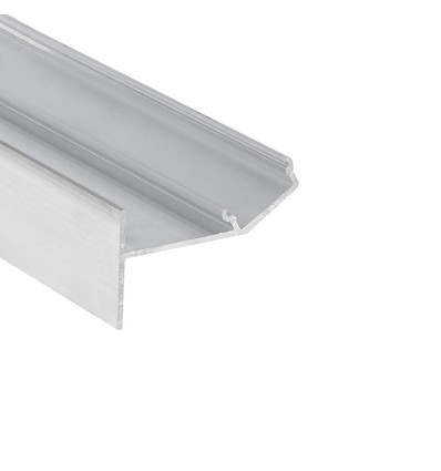 Profilé aluminium 1m GLOW12 UP A1C - Aluminium brut, encastrement, rail LED