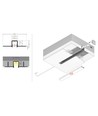 Profilé aluminium 2m HIDE10 C4 - Aluminium brut, encastrement, rail LED