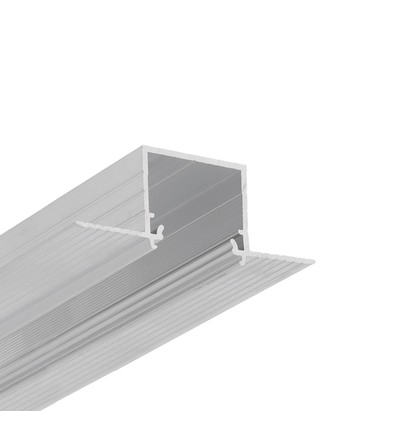 Profilé aluminium 2m LINEA-IN20 TRIMLESS EE7F - Aluminium brut, encastrement, rail LED