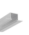 Profilé aluminium 2m LINEA-IN20 TRIMLESS EE7F - Aluminium brut, encastrement, rail LED