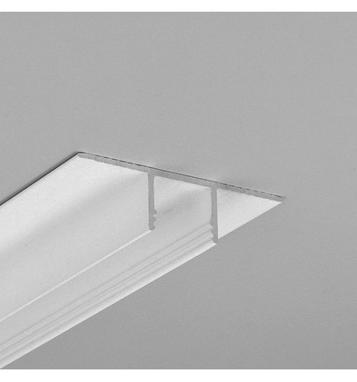 Profilé en aluminium 2m PLANE14 IN BC3 - Blanc laqué, encastrement, rail LED