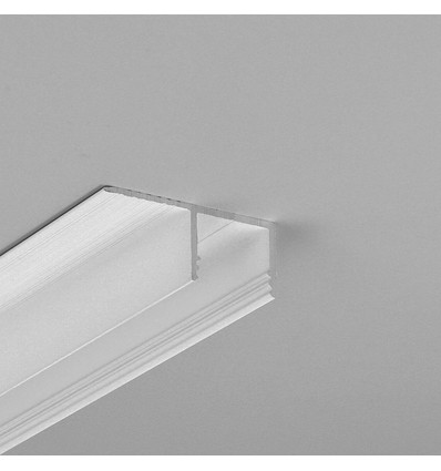 Profilé en aluminium 2m PLANE14 SIDE BC3 - Blanc laqué, encastrement, rail LED