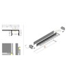 Profilé en aluminium 2m UNI-TILE12 180DEG C PLUS - Anodisé, profilé pour carrelage, rail LED