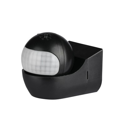 Capteur de mouvement V-Tac avec tête mobile - LED compatible, noir, infrarouge PIR, IP44 extérieur