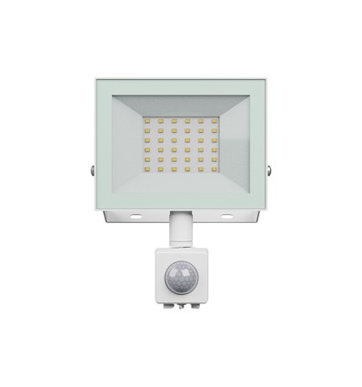 Projecteur 30W avec capteur - IP44, Blanc, lampe de travail, capteur PIR