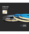 5m 10W/m ruban LED COB - 24V, 1000lm/m, IP20, 3000K, COB LED