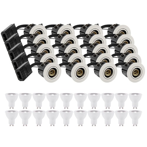 20 pcs spots encastrés Inno88 - Incl. 6W RA97 GU10, blanc mat, IP44, approuvé pour isolation