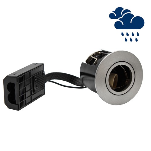 Spot encastrable GU10 Inno88 Extérieur - Acier brossé inoxydable, IP44, certifié pour installation dans l