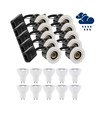 10 pcs. LEDlife spot encastrable Inno88 extérieur - Incl. 6W GU10, blanc, IP44, approuvé pour isolation
