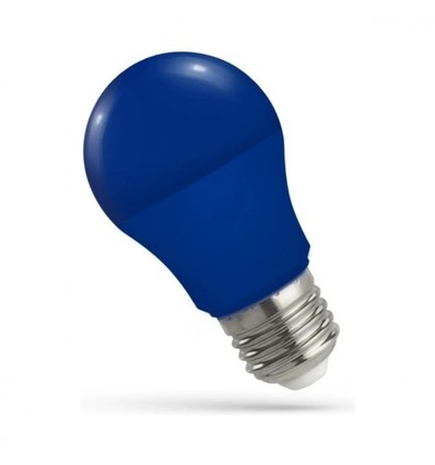 Ampoule LED bleue E27 4,9W - A50, dépolie