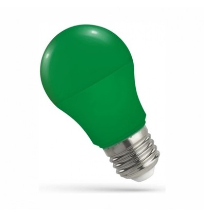 Ampoule LED verte E27 4,9W - A50, dépolie