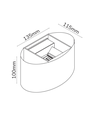 Applique murale Up/Down 6W ovale - 3000K, Blanc, Angle de diffusion réglable