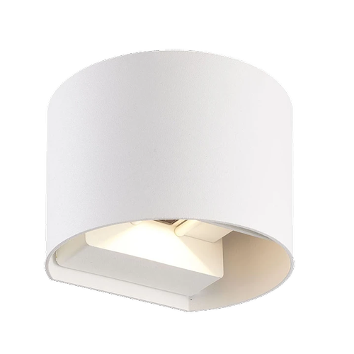 Applique murale Up/Down 6W ovale - 3000K, Blanc, Angle de diffusion réglable