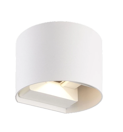 Applique murale Up/Down 6W ovale - 3000K, Blanc, Angle de diffusion réglable