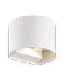 Applique murale Up/Down 6W ovale - 3000K, Blanc, Angle de diffusion réglable