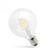 Ampoule globe LED E27 8W - Filament carbone, clair, Ø12,5 cm