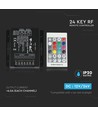Contrôleur RGBW Sync avec télécommande RF 24 touches - 12V/24V, 4 canaux, synchronisation RJ45, IP20