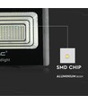 Projecteur LED solaire 60W - 1650lm, IP65, 4000K, noir, avec panneau solaire et télécommande