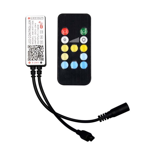 Contrôleur LED WiFi avec télécommande, 12V/24V - Smart Life, Google Home, CCT/RGB, 72-144W