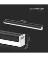 Réglette LED 120cm 40W - 107lm/W, Noir, IP20, IK08, câblage traversant, 4000K