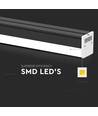 Réglette LED 120cm 40W - 107lm/W, Noir, IP20, IK08, câblage traversant, 4000K