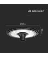 V-Tac 120W lampe de rue LED ronde - Ø60mm, IP65