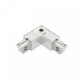 Connecteur d'angle réglable triphasé pour rail - Blanc, IP20, aluminium