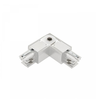 Connecteur d'angle réglable triphasé pour rail - Blanc, IP20, aluminium