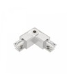 Connecteur d'angle réglable triphasé pour rail - Blanc, IP20, aluminium