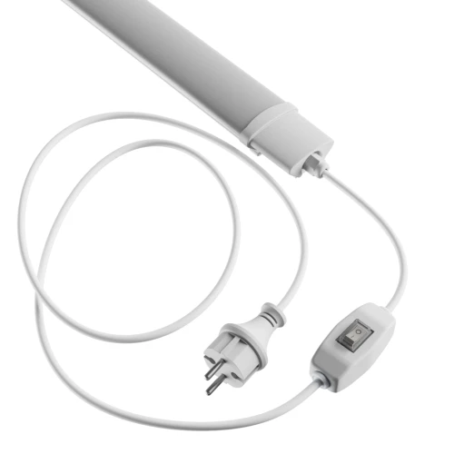 Réglette LED 150cm 45W - IP65, avec fiche et interrupteur, câble 2m + fiche, marche/arrêt