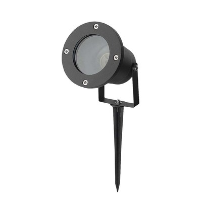 Lampe de jardin GU10 avec piquet - boîtier en aluminium, noir, IP65