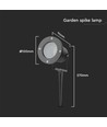 Lampe de jardin GU10 avec piquet - boîtier en aluminium, noir, IP65