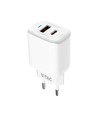 Adaptateur de voyage 20W avec PD et QC - Blanc, 1x port PD, 1x port QC